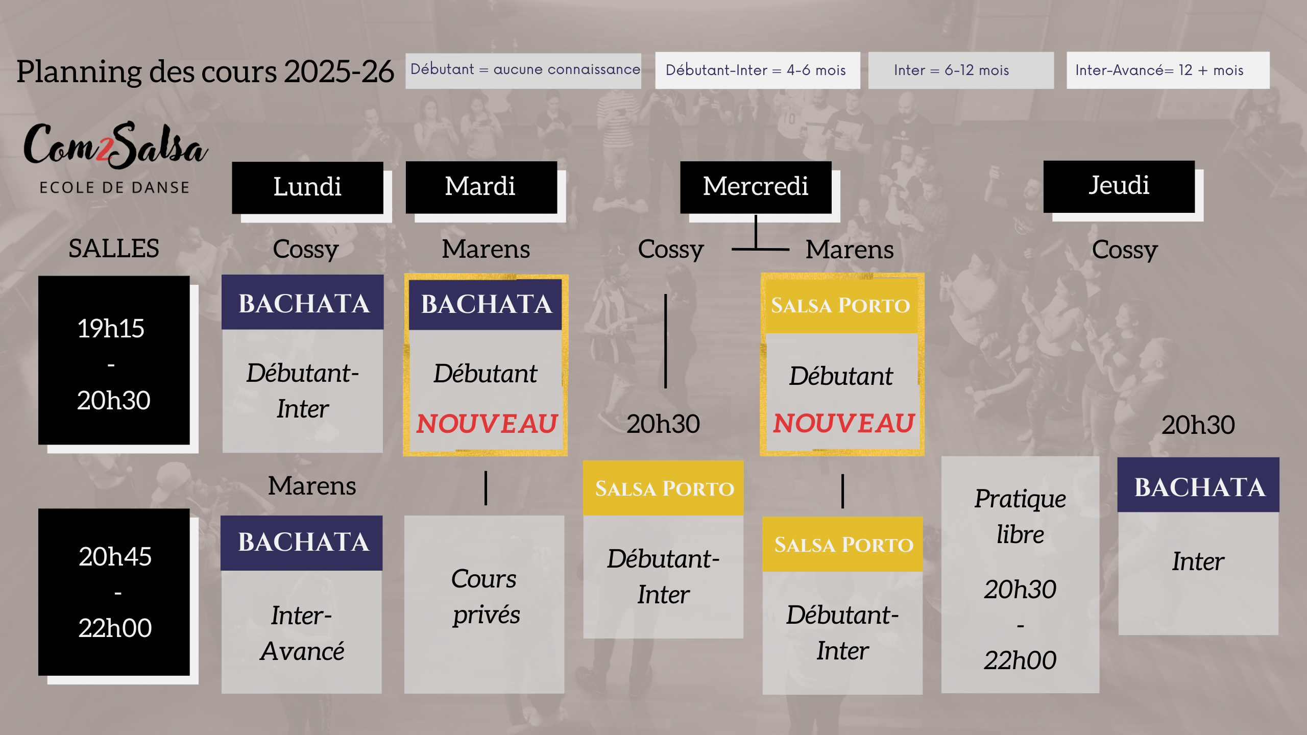 Planning des cours jan26
